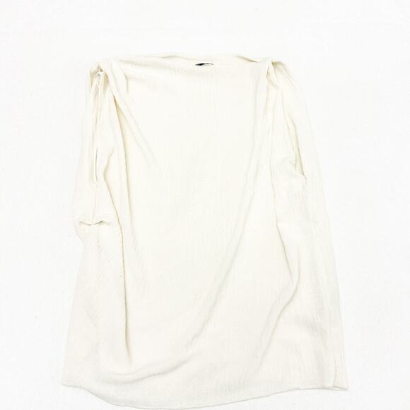 Zara Cream Sleeeveless Rouched Tank Top Classy Size M MINT - Picture 1 of 5